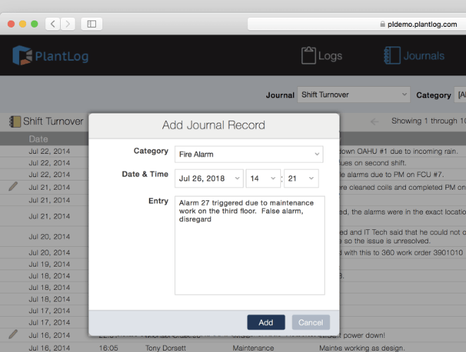 Adding Journal Records