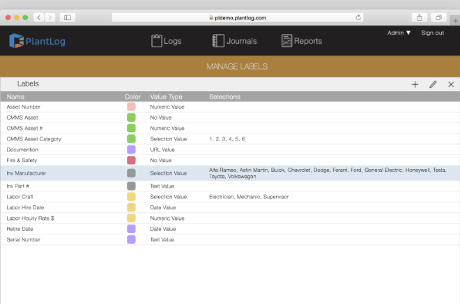Managing labels