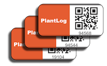 PlantLog anodized barcode